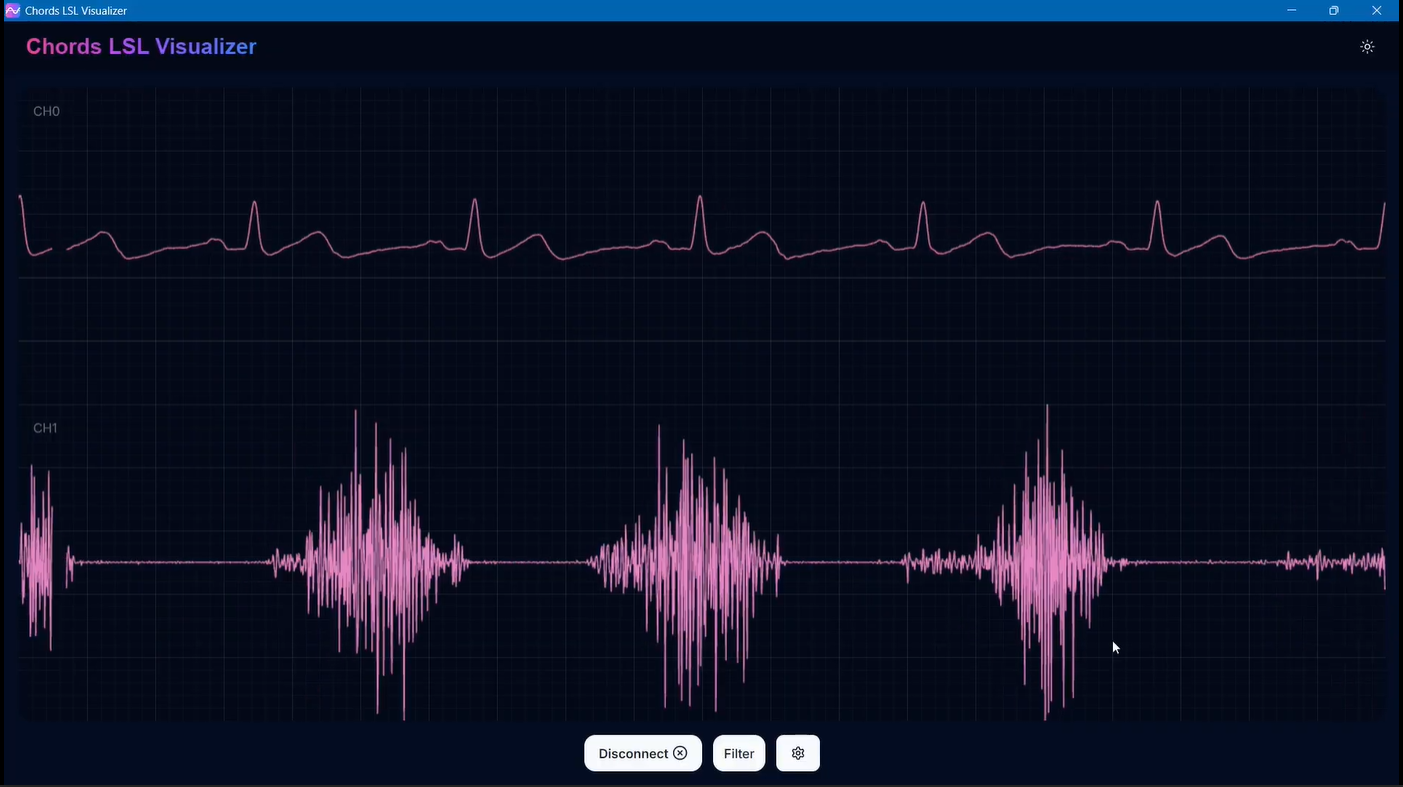 Halaman Peluncuran Chords LSL Visualizer